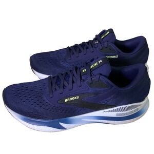 Brooks Adrenaline GTS 24 Men Running Shoes size 11.5 D Navy  Lime 1104371D4235